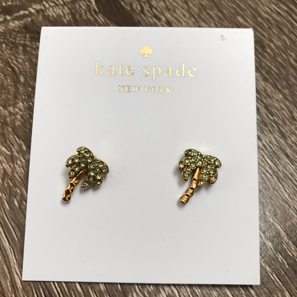 kate spade Jewelry - Kate spade California pave palm tree stud earrings